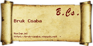 Bruk Csaba névjegykártya